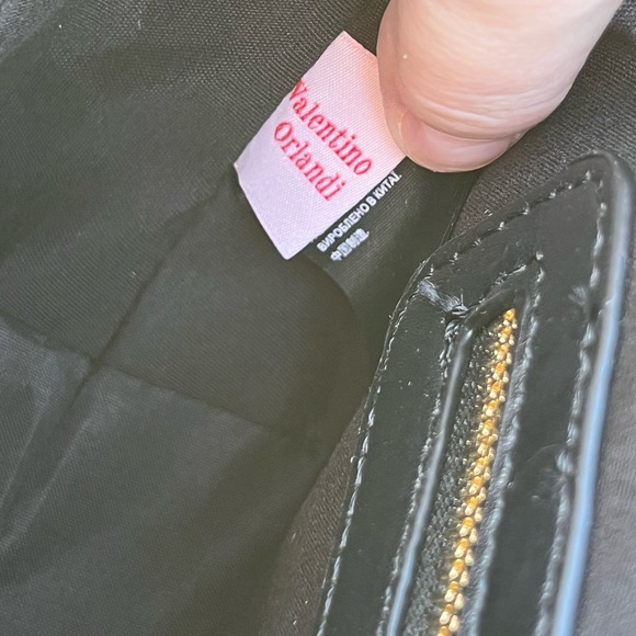 NWT Valentino Orlandi Black Gold Studded Bag With Additional Pouch And 2 Straps - Picture 13 of 15